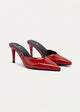 Cleo Patent Mule Heels | Red