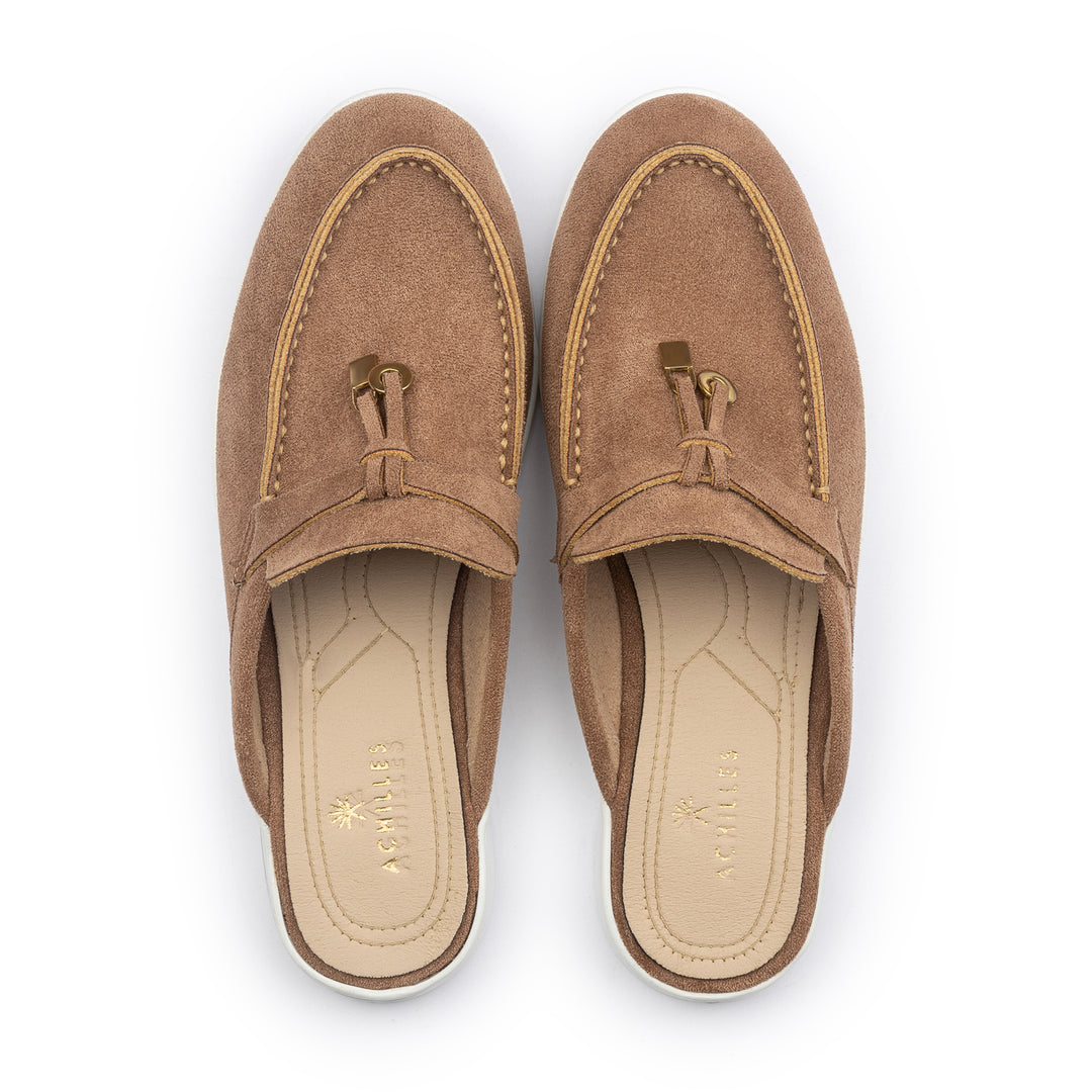 Tassel Suede Summer Mules - LightBrown