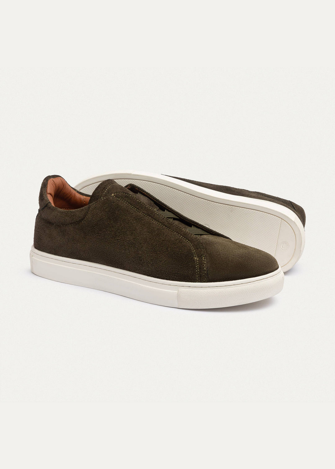 Achilles Theo - Men's Slip-On Suede Sneakers - Olive