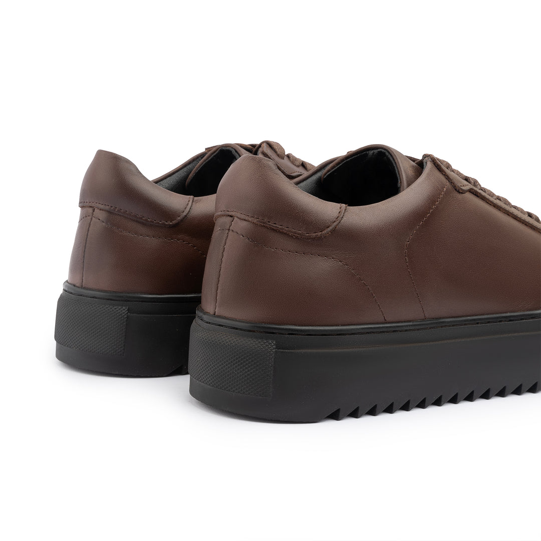 Achilles Zig | Plain Laces Genuine leather Sneakers - Brown