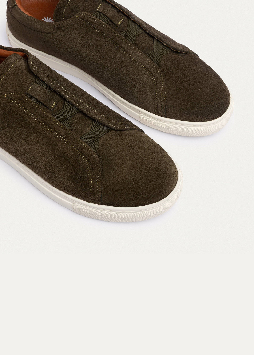 Achilles Theo - Men's Slip-On Suede Sneakers - Olive