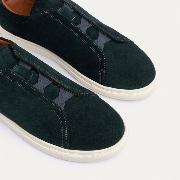 Achilles Theo - Men's Slip-On Suede Sneakers - Dark Green