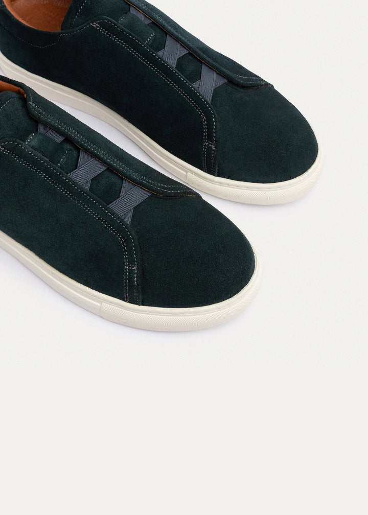 Theo Men's Slip-On Suede Sneakers | Dark Green