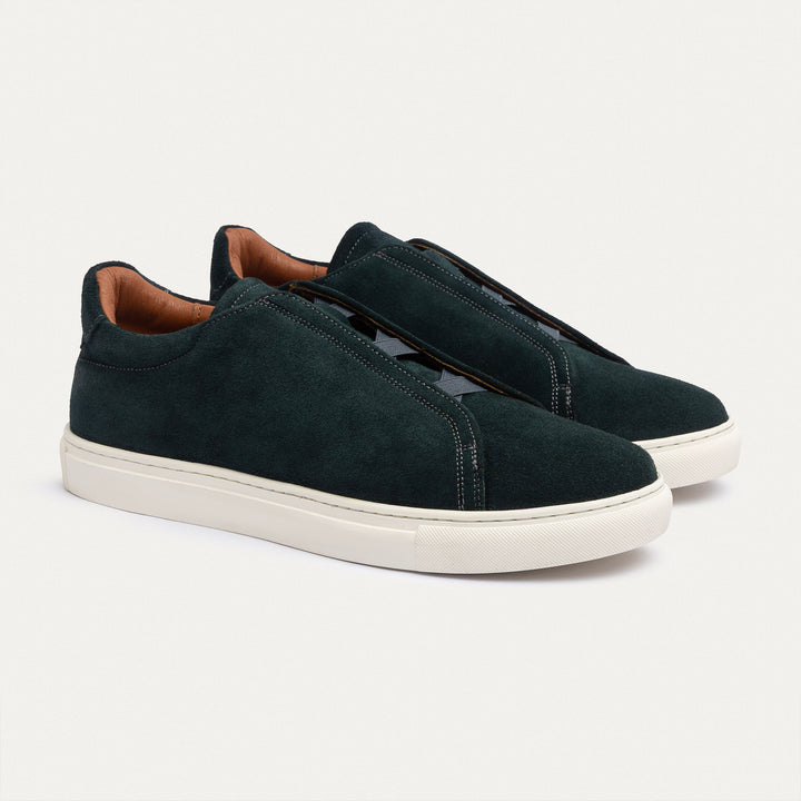 Achilles Theo - Men's Slip-On Suede Sneakers - Dark Green