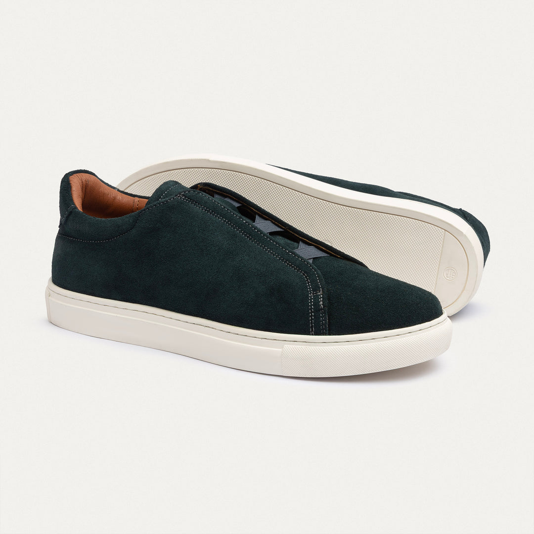 Achilles Theo - Men's Slip-On Suede Sneakers - Dark Green