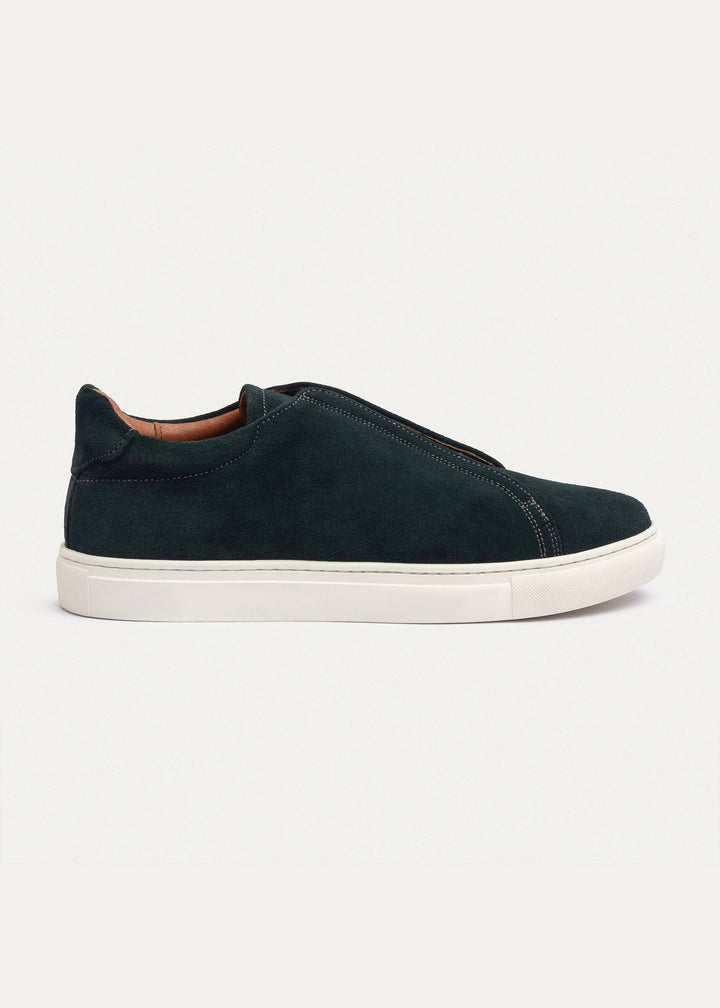 Theo Men's Slip-On Suede Sneakers | Dark Green