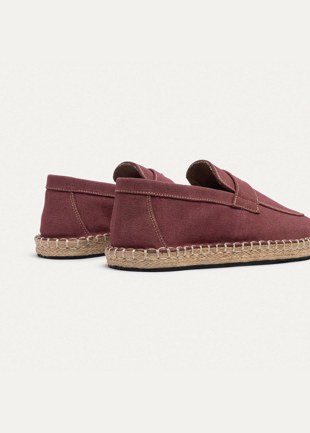 Achilles | Nomad Linen Espadrille Loafer - Burgundy