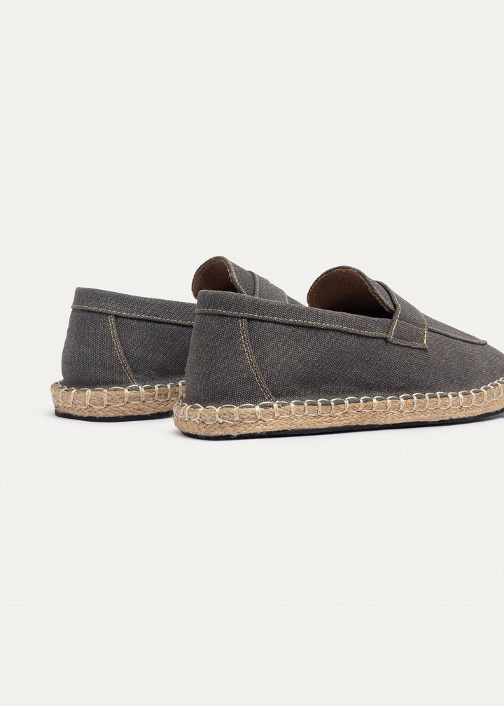 Achilles | Nomad Linen Espadrille Loafer - Charcoal Grey