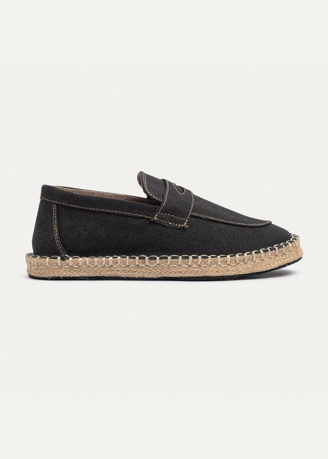 Achilles | Nomad Linen Espadrille Loafer - Black