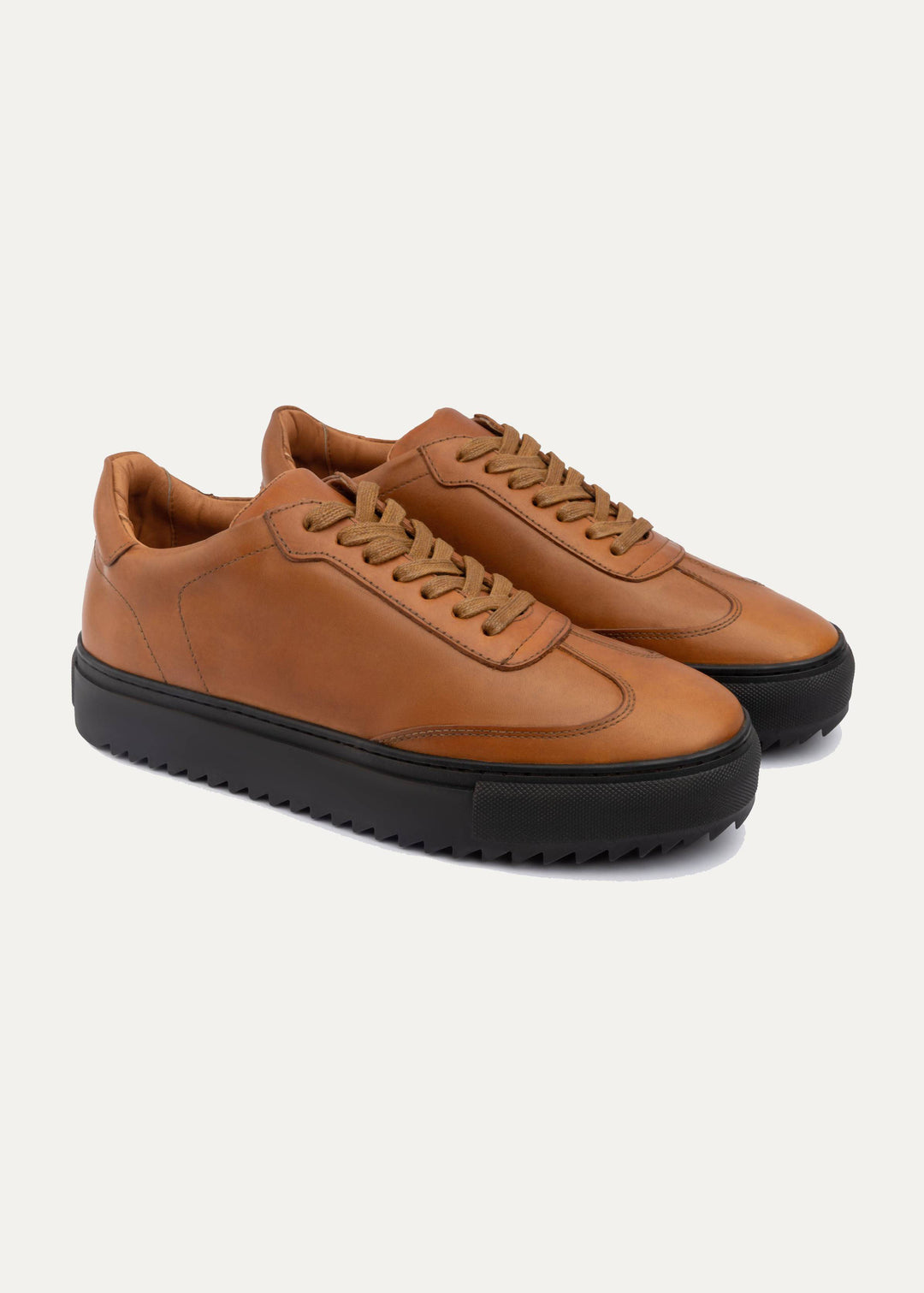 Achilles Zig | Plain Laces Genuine leather Sneakers - Havan