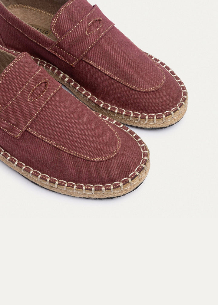 Nomad Linen Espadrille Loafer | Burgundy