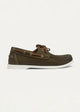 Harbor Men’s Leather Boat Shoes | Olive