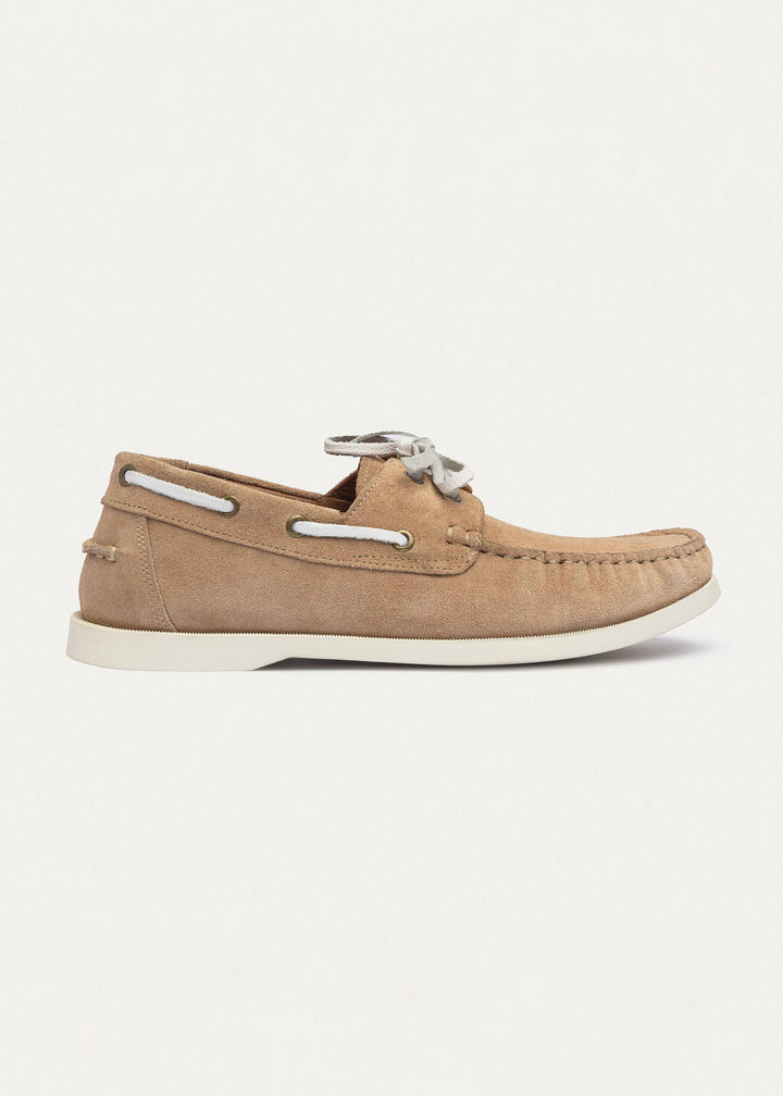 Harbor Men’s Leather Boat Shoes | Beige