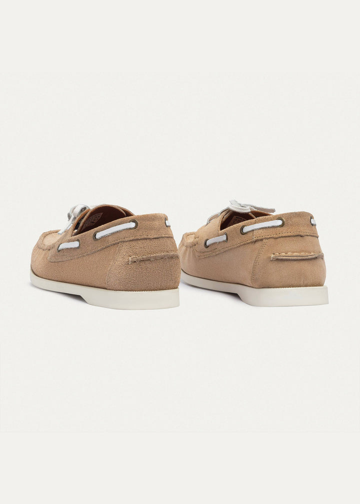 Achilles | Harbor Men’s Leather Boat Shoes - Beige