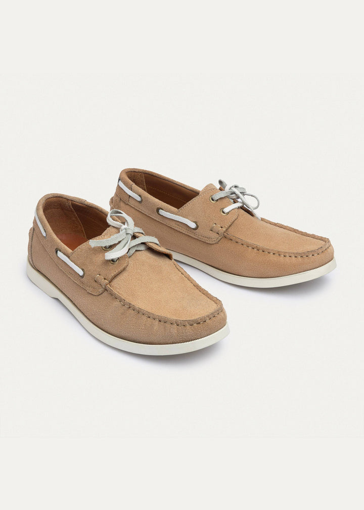 Achilles | Harbor Men’s Leather Boat Shoes - Beige