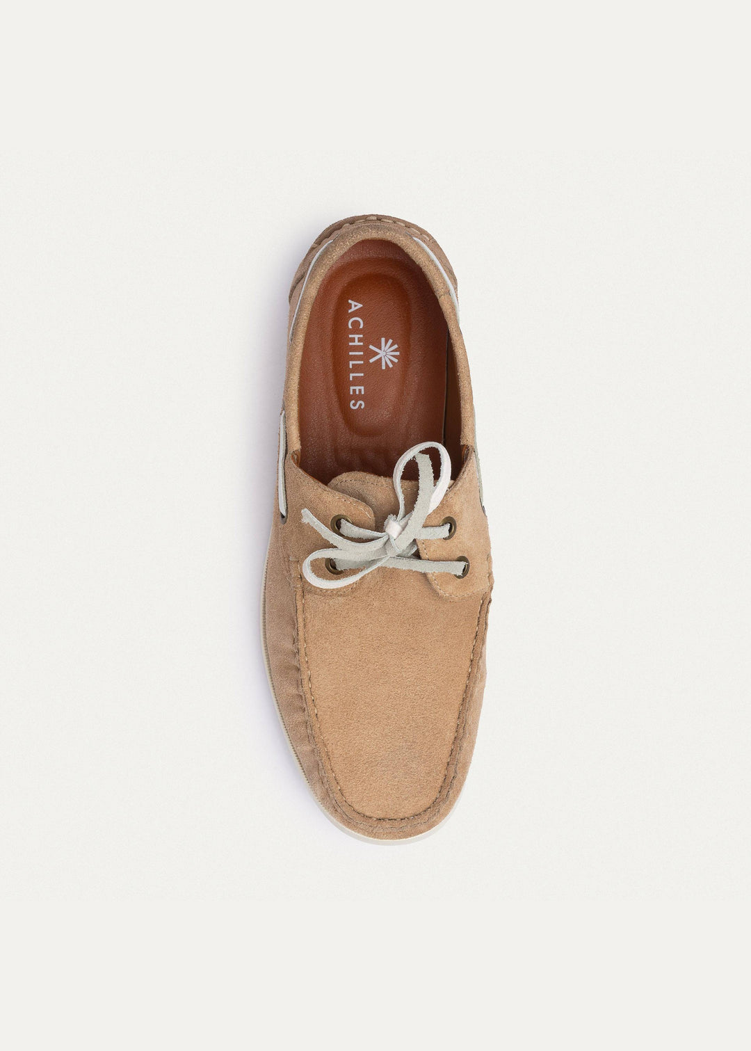 Achilles | Harbor Men’s Leather Boat Shoes - Beige