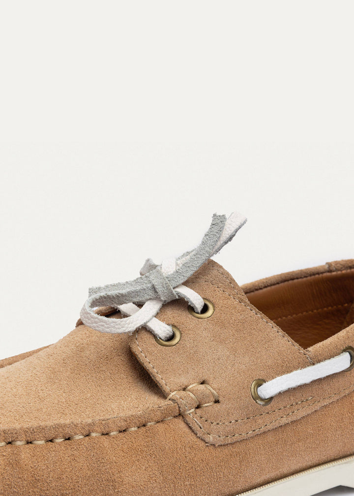 Harbor Men’s Leather Boat Shoes | Beige
