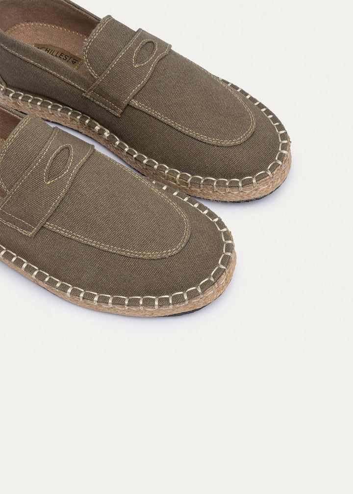 Nomad Linen Espadrille Loafer | Washed Olive Green