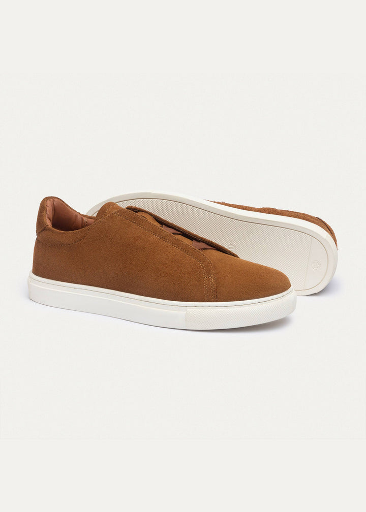 Achilles Theo - Men's Slip-On Suede Sneakers - Light Brown