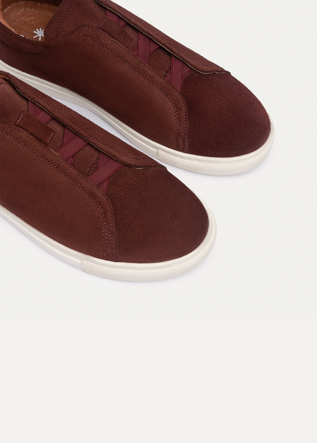 Achilles Theo - Men's Slip-On Suede Sneakers - Oxblood