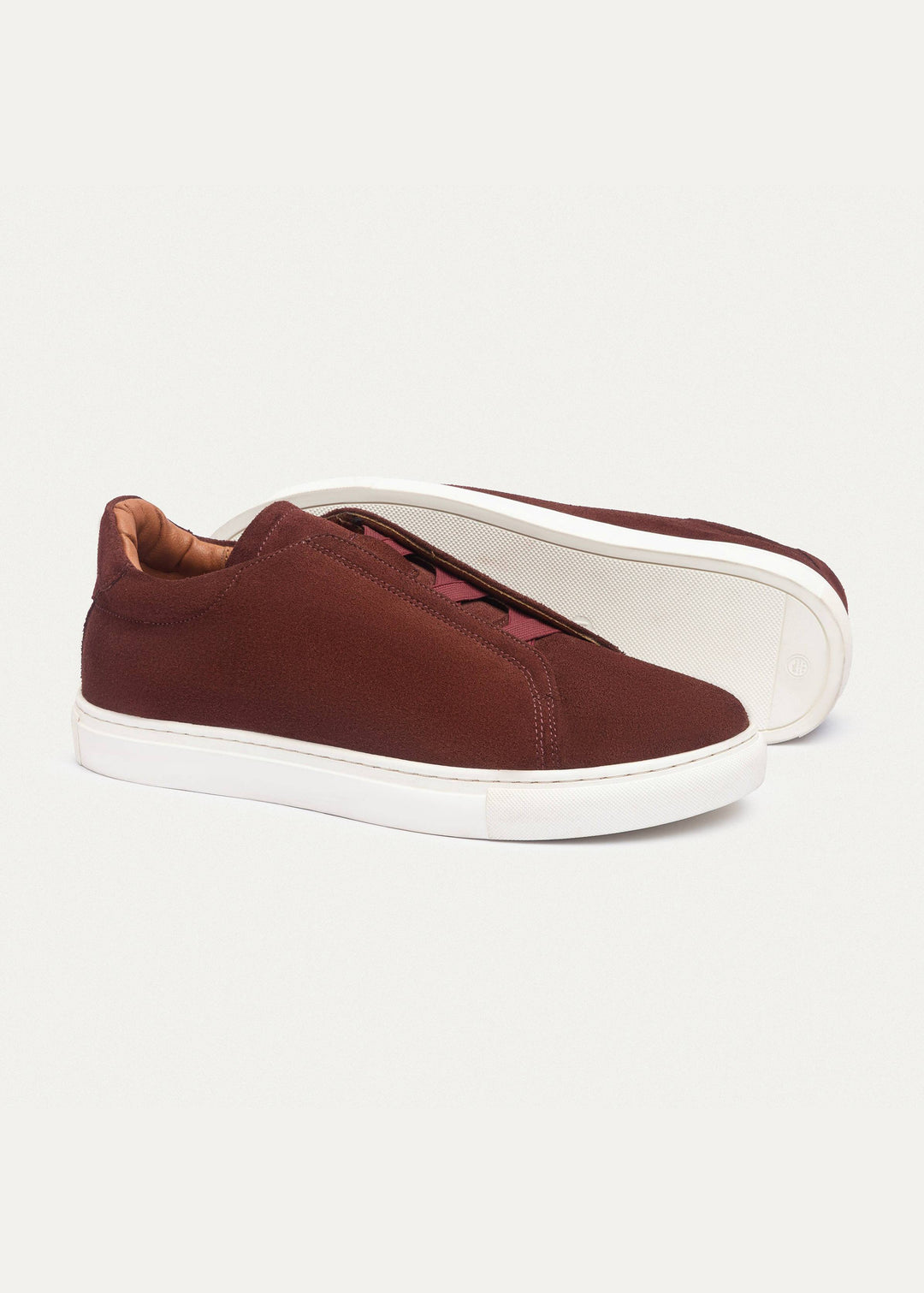 Achilles Theo - Men's Slip-On Suede Sneakers - Oxblood