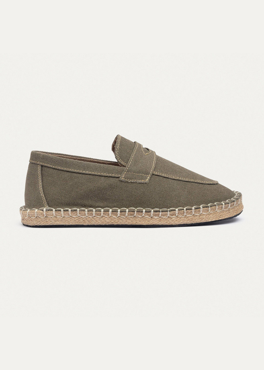 Achilles | Nomad Linen Espadrille Loafer -Washed Olive Green