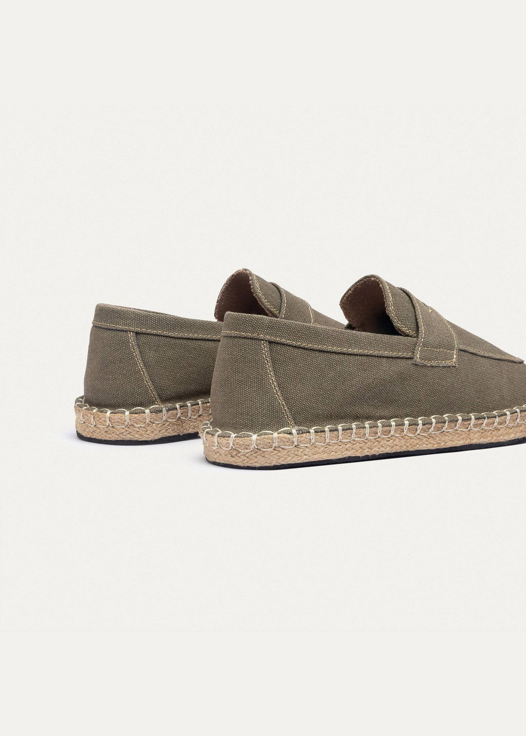 Achilles | Nomad Linen Espadrille Loafer -Washed Olive Green