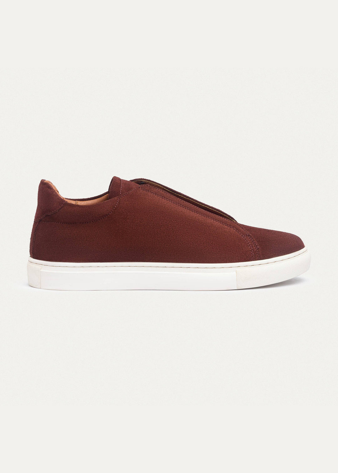 Achilles Theo - Men's Slip-On Suede Sneakers - Oxblood