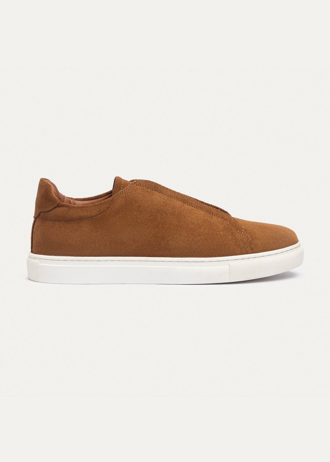 Achilles Theo - Men's Slip-On Suede Sneakers - Light Brown