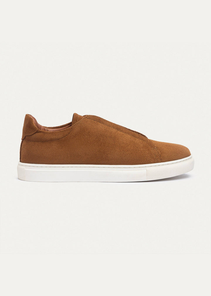 Achilles Theo - Men's Slip-On Suede Sneakers - Light Brown