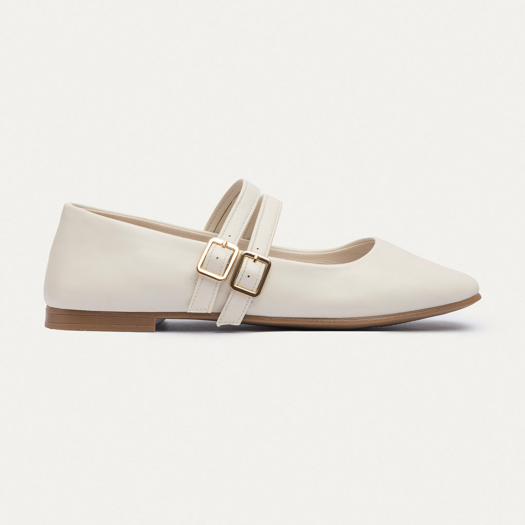 Achilles | Milan Double Flats Mary Jane Flats - Beige
