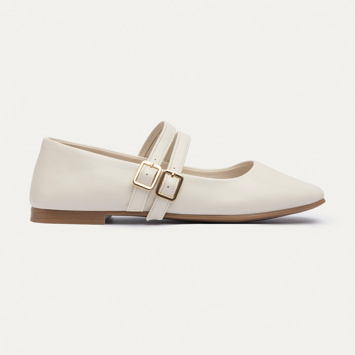 Achilles | Milan Double Flats Mary Jane Flats - Beige
