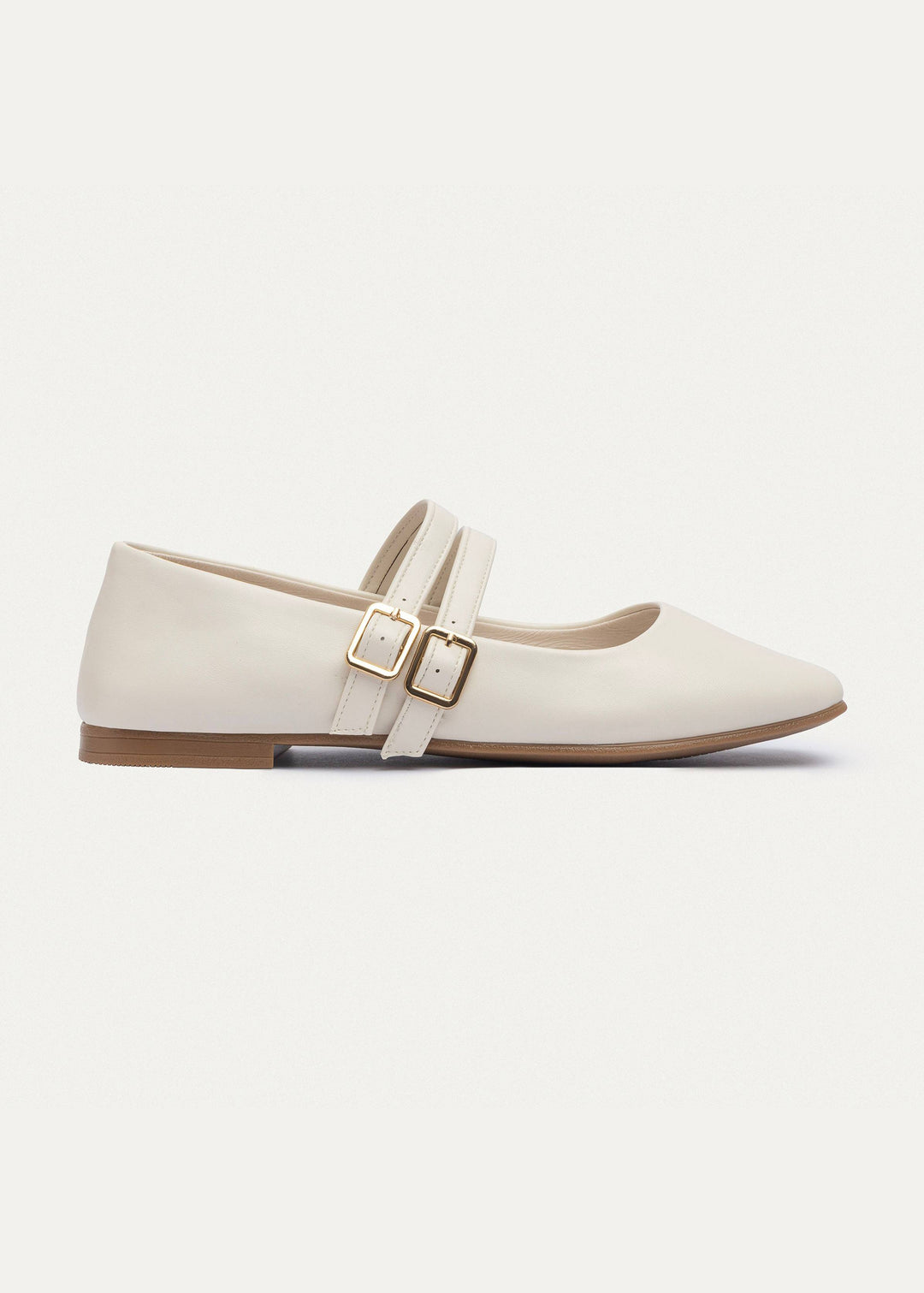 Milan Double Flats Mary Jane Flats | Beige