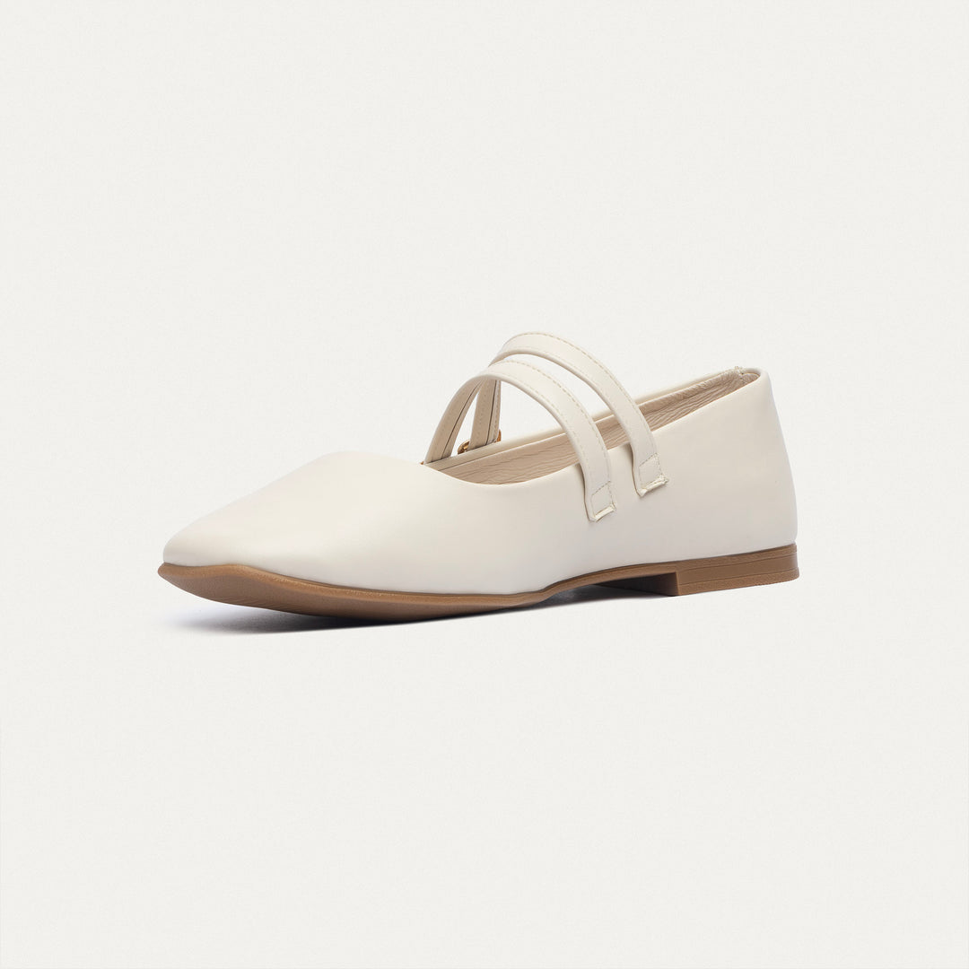 Achilles | Milan Double Flats Mary Jane Flats - Beige
