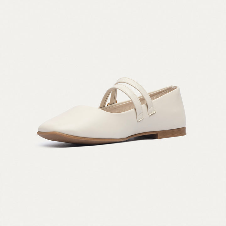 Achilles | Milan Double Flats Mary Jane Flats - Beige
