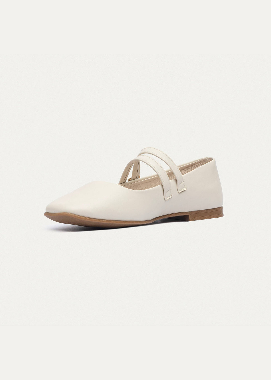 Milan Double Flats Mary Jane Flats | Beige