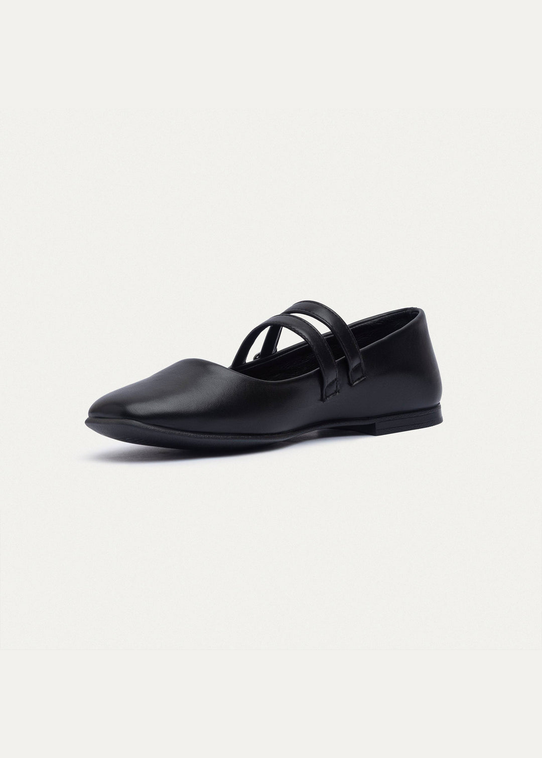 Milan Double Strap Mary Jane Flats | Black