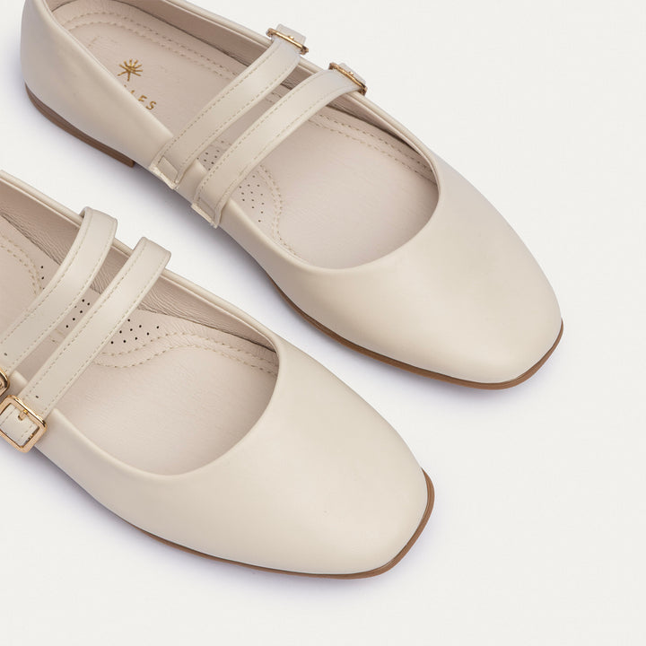Achilles | Milan Double Flats Mary Jane Flats - Beige
