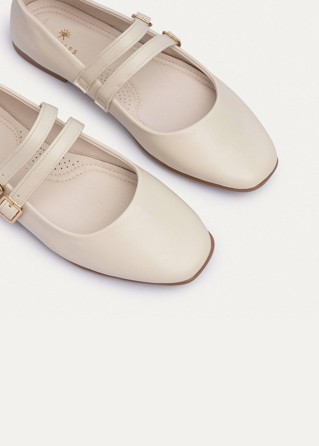 Milan Double Flats Mary Jane Flats | Beige