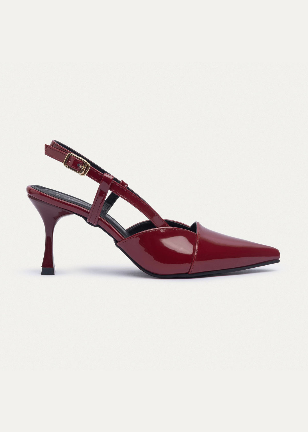 Achilles | Luma Heels – Patent Slingback Pointed-Toe Stiletto-Crimson Red