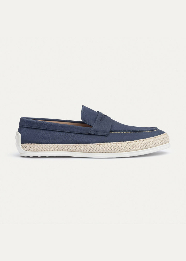 Achilles | Lino Loafers â€“ Classic Slip-On with Braided Sole -Navy Blue
