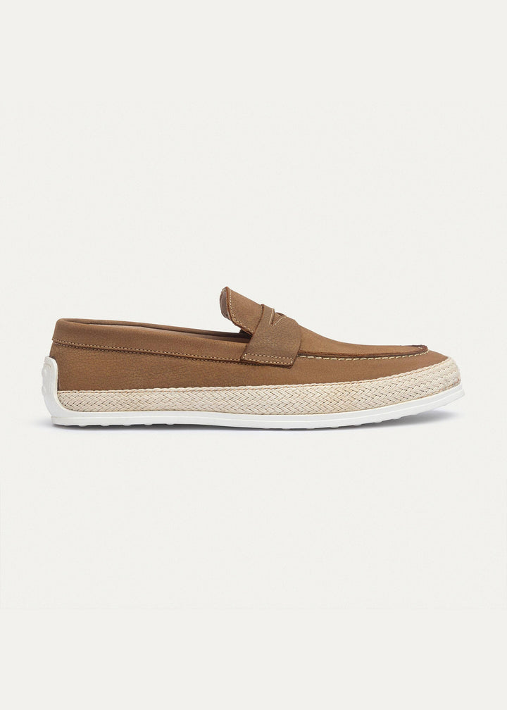 Lino Loafers “ Classic Slip-On with Braided Sole | Sandy Brown