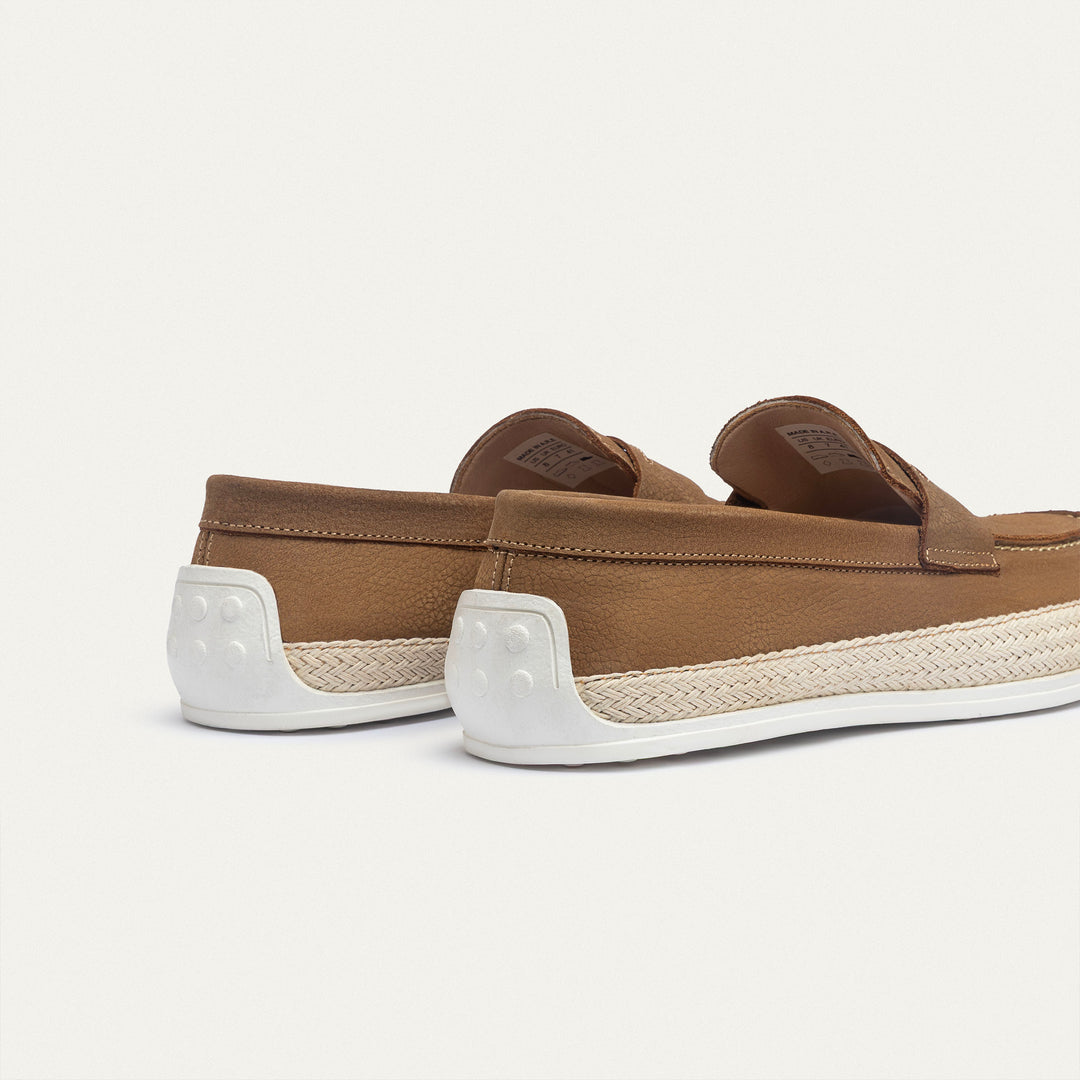 Achilles | Lino Loafers – Classic Slip-On with Braided Sole - Sandy Brown