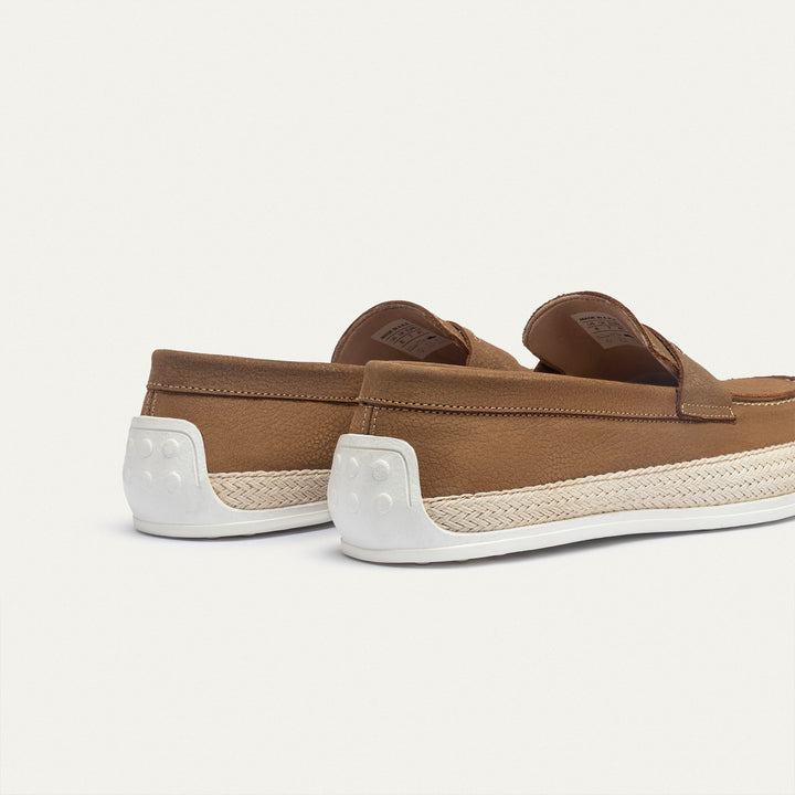 Achilles | Lino Loafers – Classic Slip-On with Braided Sole - Sandy Brown