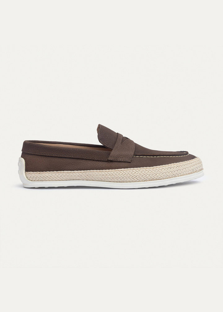 Lino Loafers “ Classic Slip-On with Braided Sole | Brown