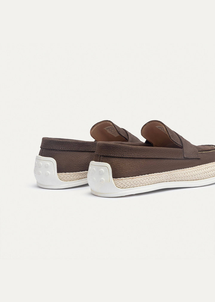 Lino Loafers “ Classic Slip-On with Braided Sole | Brown