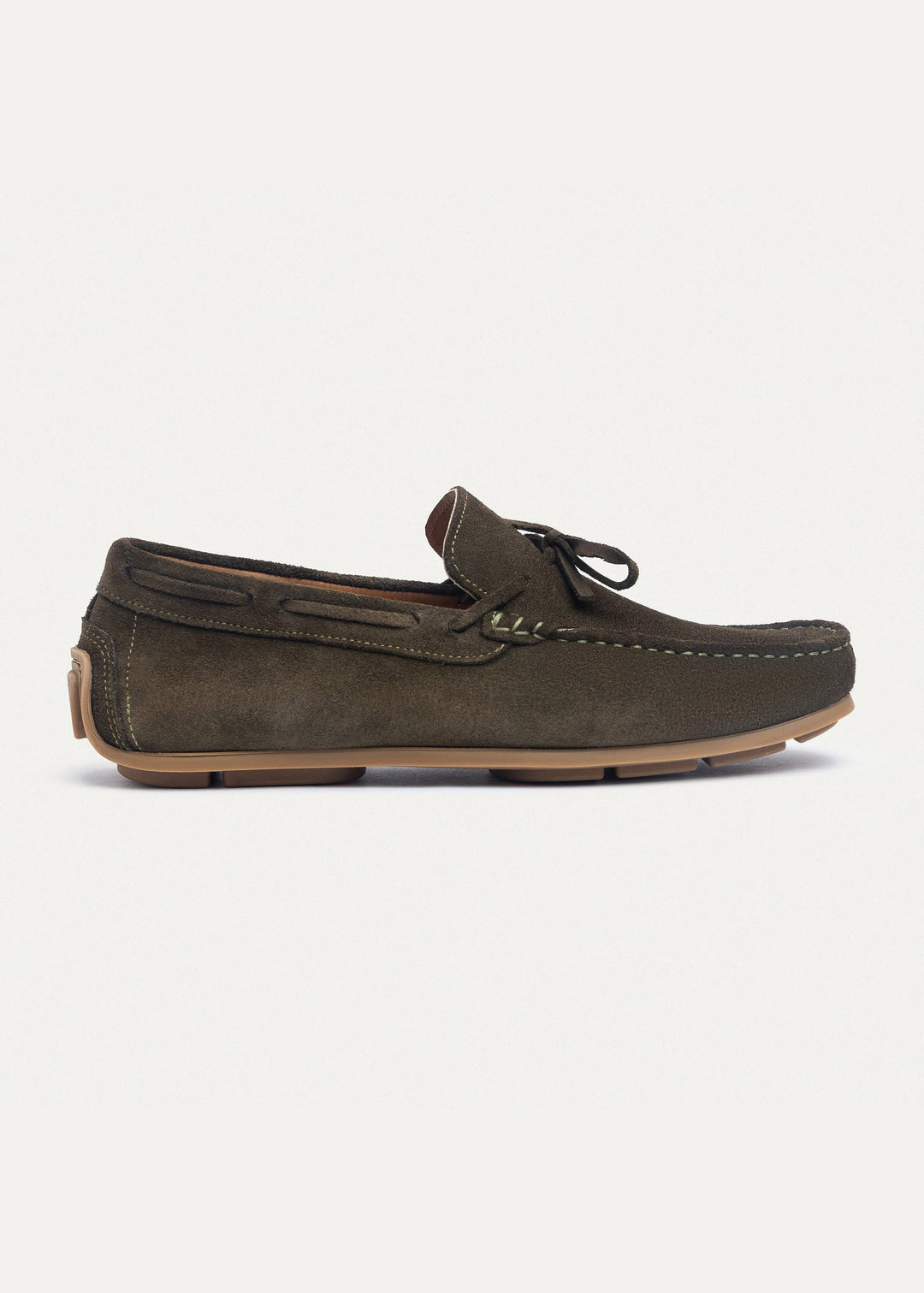 Achilles | Harbor Classic Men’s Leather Boat Shoes  - Suede Olive