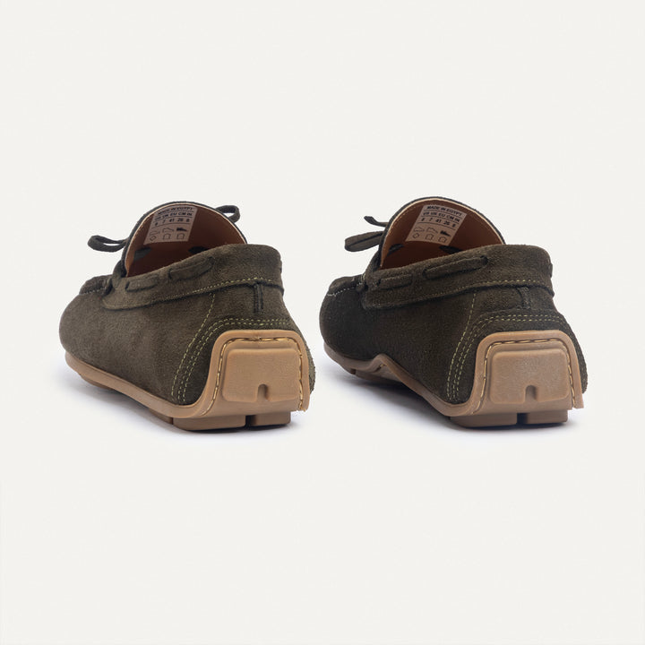 Achilles | Harbor Classic Men’s Leather Boat Shoes  - Suede Olive