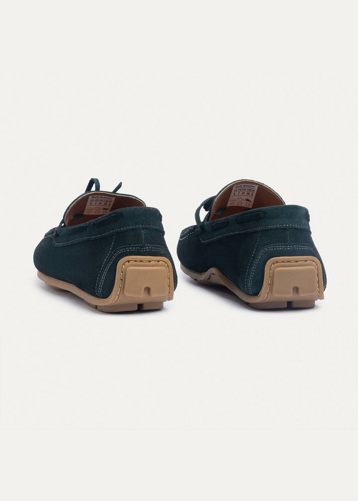 Harbor Classic Men’s Leather Boat Shoes | Suede Dark Green