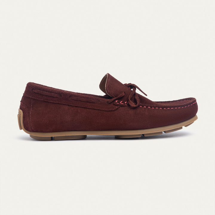 Achilles | Harbor Classic Men’s Leather Boat Shoes  - Suede Oxblood